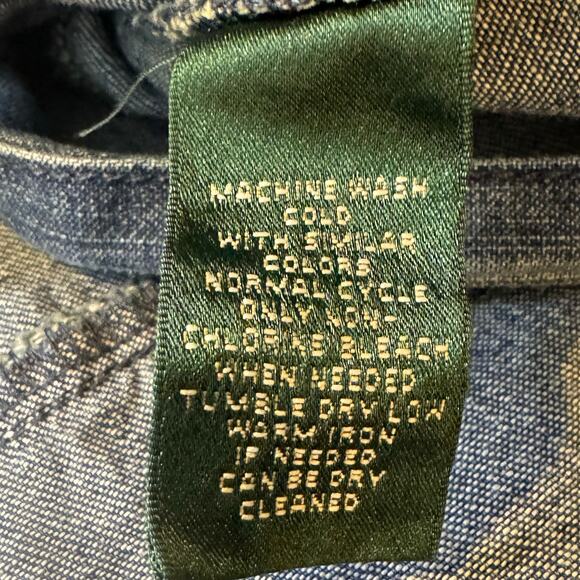 Ralph Lauren Jeans Company Size XL Denim True Wrap Dress Ruffle Tulip Hem - Picture 7 of 7